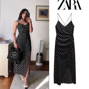 Zara Polka Dot Midi Dress